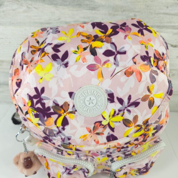KIPLING KI0367 Fiona Travel Medium Backpack Polyester Falling Floral Multi *VGC* main image 15